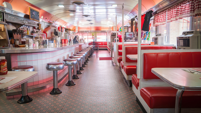 Retro diner restaurant interior