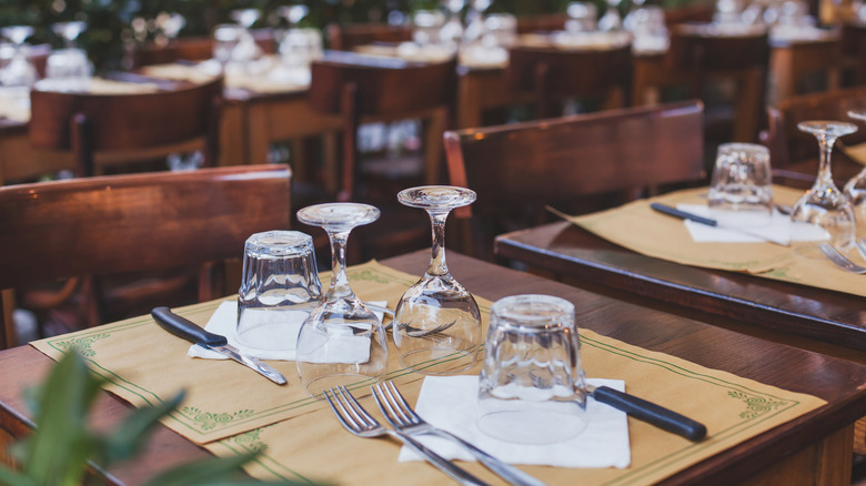 Open tables at a restaurant 