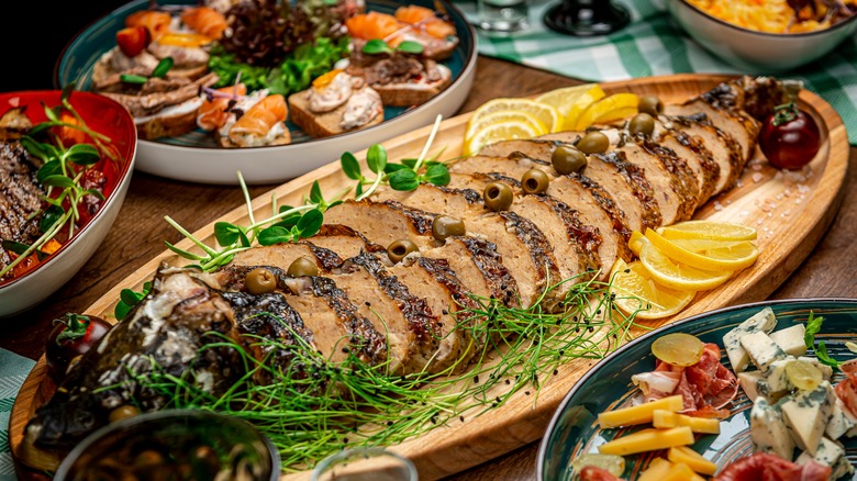 Passover dinner on a table