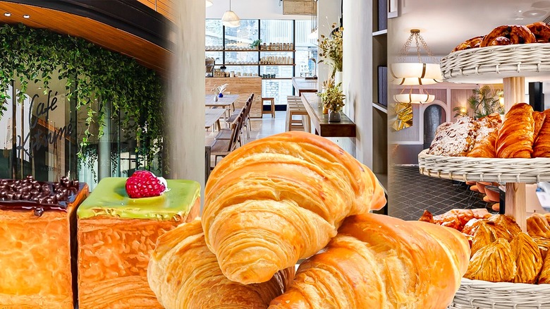 Assorted London bakery croissants