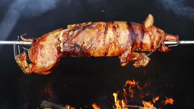 Roasted pig portion