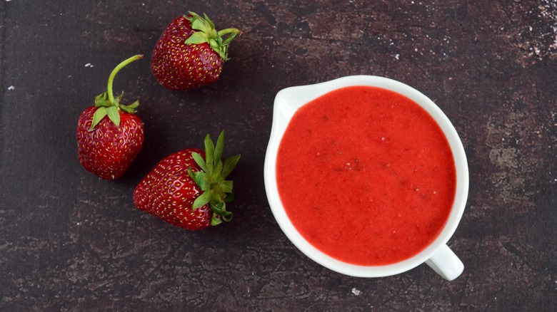 Freshly made strawberry vinaigrette