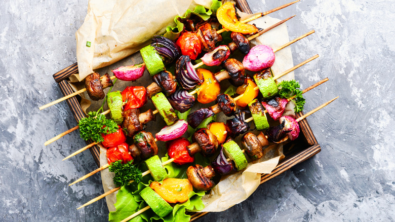 Grilled vegetable kabobs