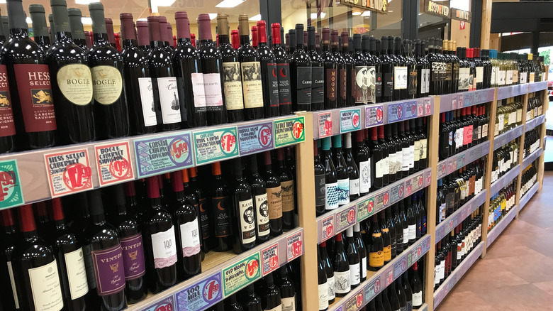 Trader Joe's wine shelves