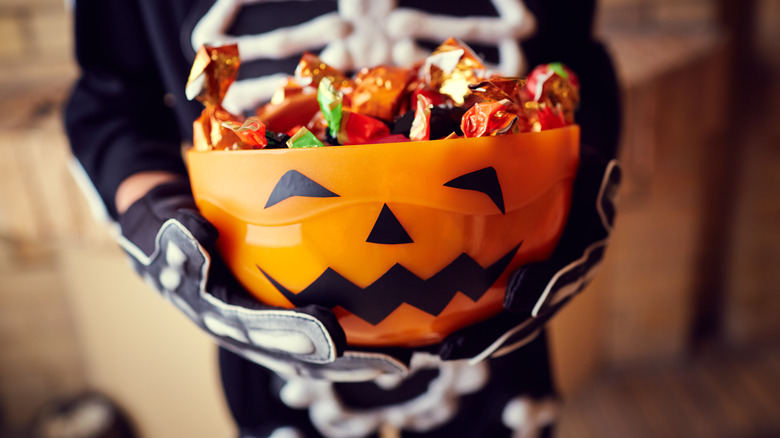 bowl of halloween candy