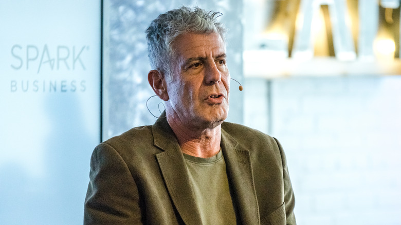 Anthony Bourdain giving a talk