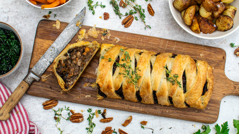 Vegan Mushroom Wellington on board