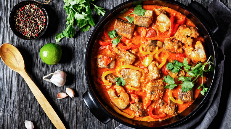 Moqueca fish stew in pot