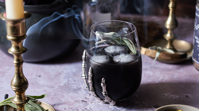 cocktail on table in glass