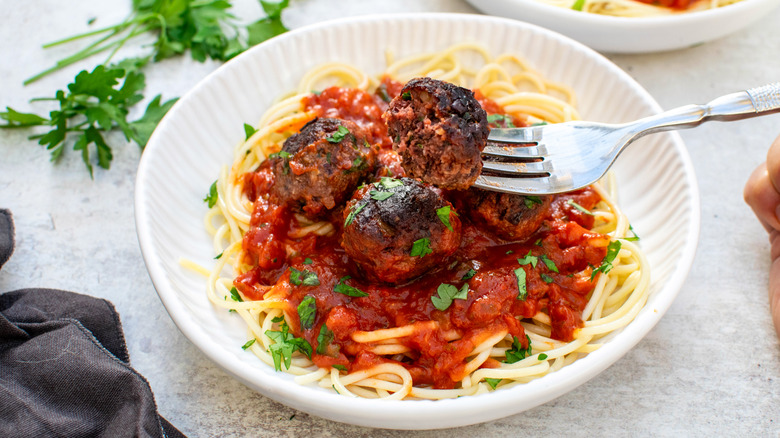 Vegan Beet and Black Bean "Meatballs with fork