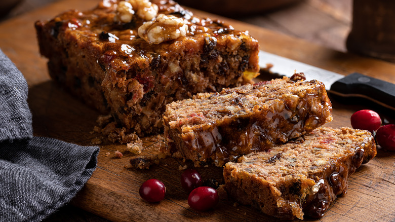 fruitcake with slices