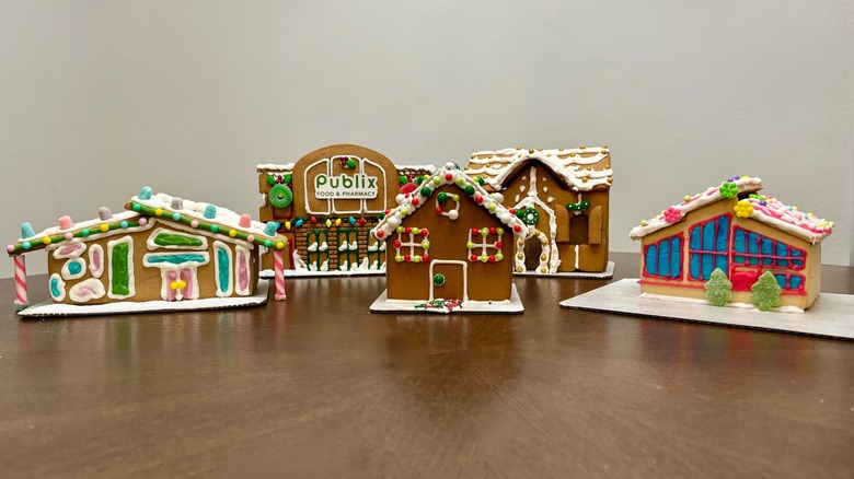 Five gingerbread houses