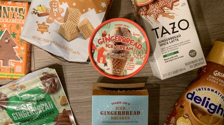 gingerbread holiday products on table