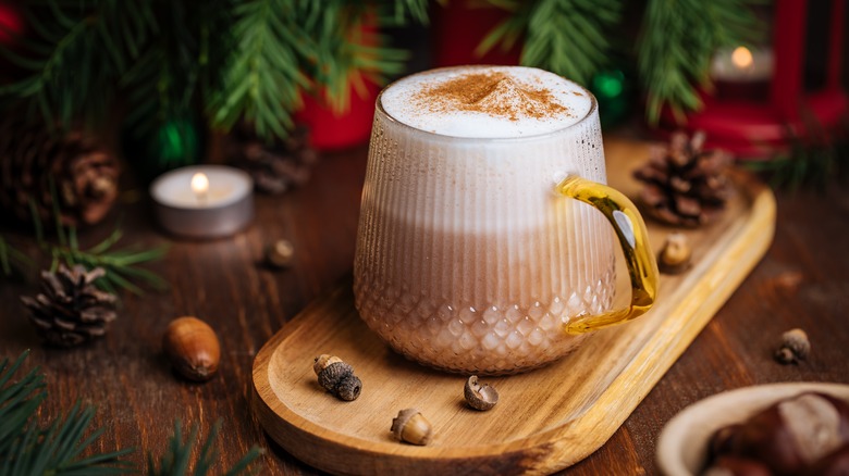 Latte with frothy eggnog