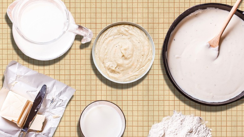 bechamel sauce in pan