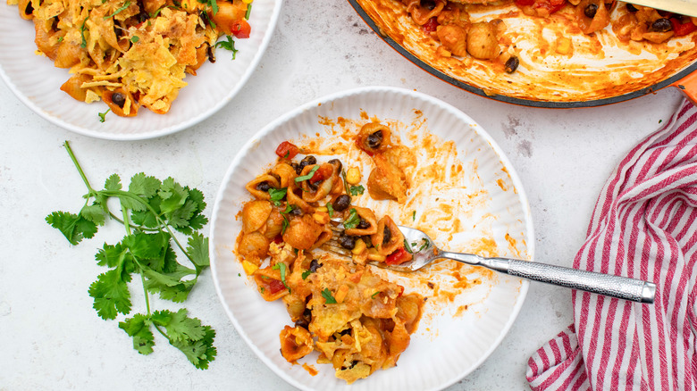 Black Bean and Corn Taco Pasta on plates