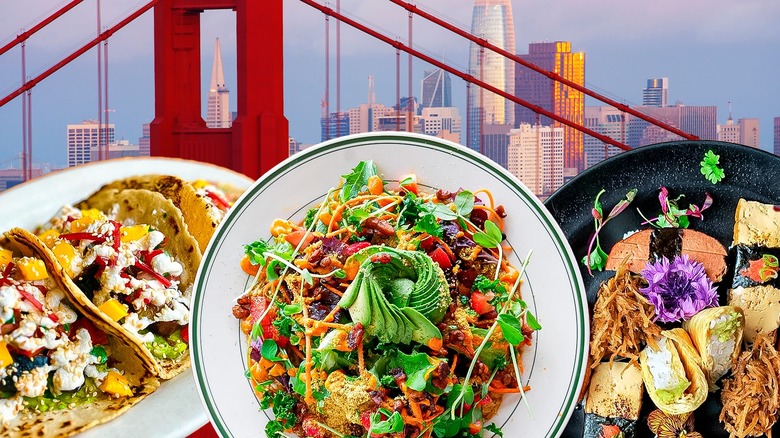 Vegan dishes with San Francisco 