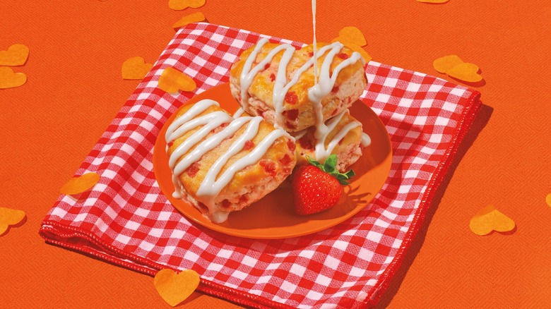 Popeyes heart-shaped strawberry biscuits