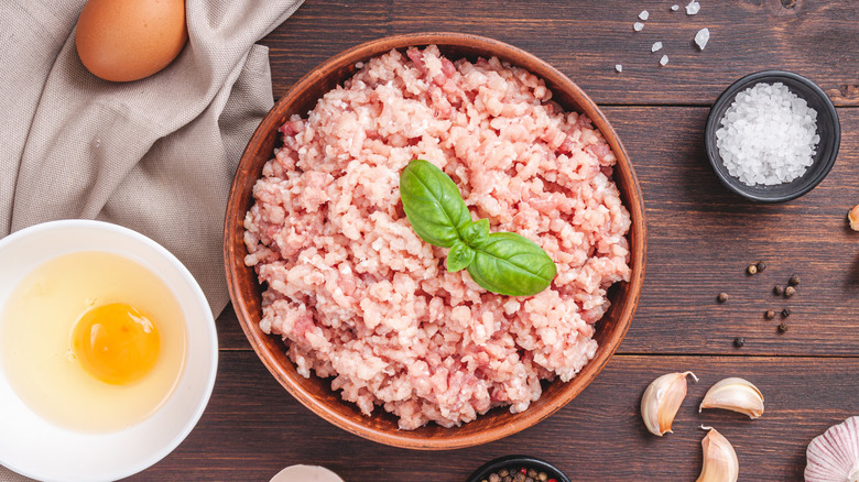 Bowl of ground turkey