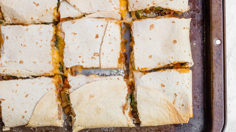 Sheet pan quesadillas