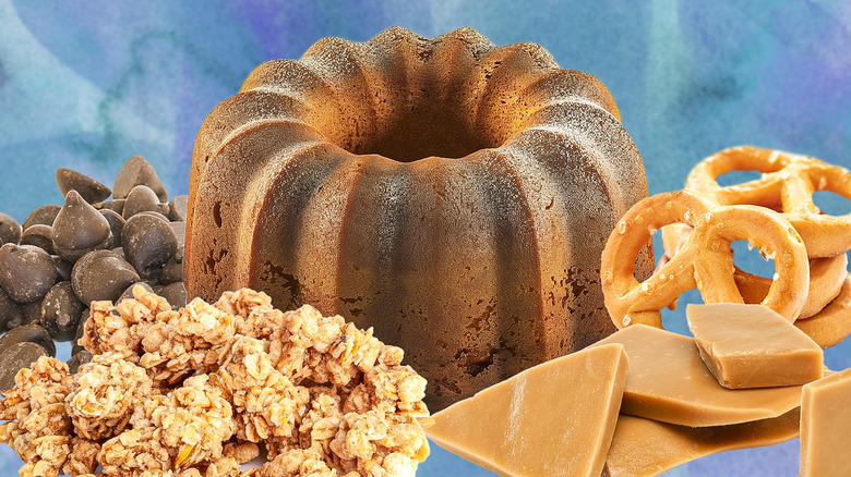 bundt cake with crunchy ingredients