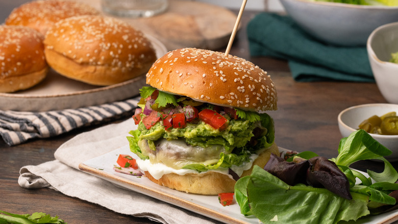 beef and bean nacho burgers