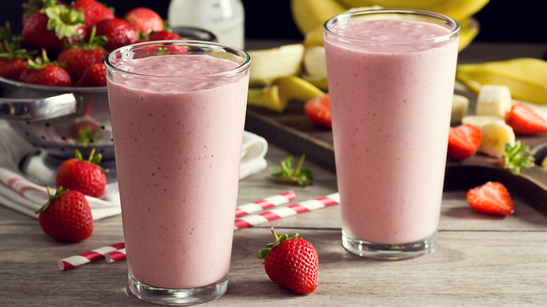 strawberry-banana smoothies