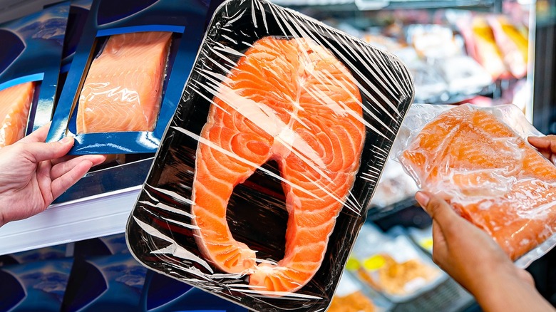 packaged salmon steaks