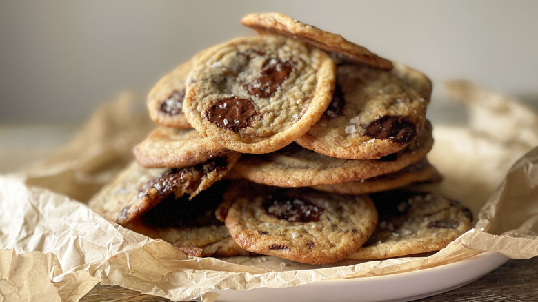 chocolate chip cookies on plate