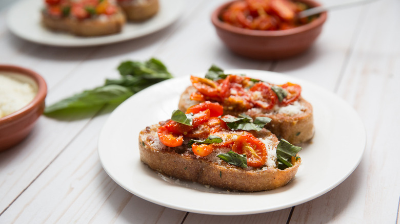 tomato French toast on dish 