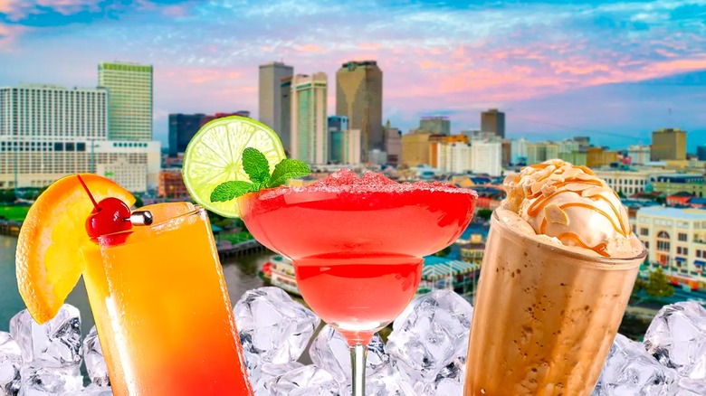 frozen drinks New Orleans background