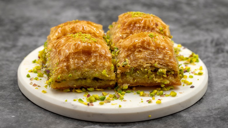 plate of baklava 