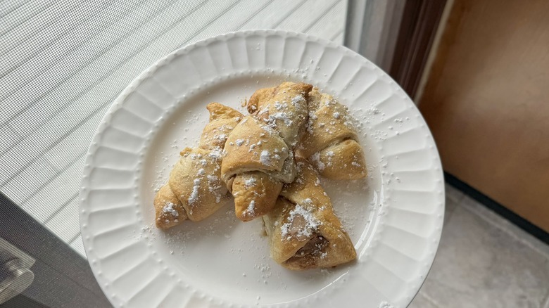 Stuffed crescent rolls on a plate