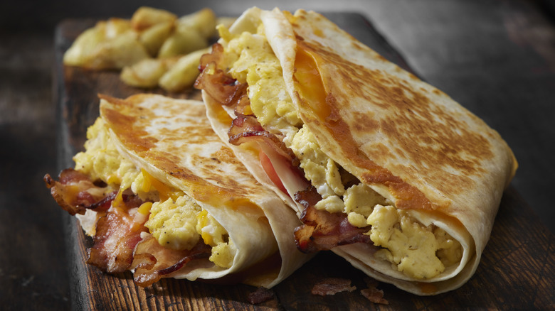 Breakfast quesadilla with eggs