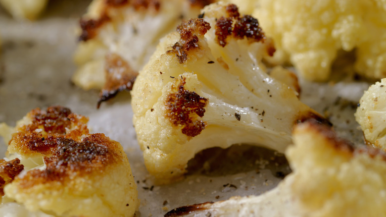 close up of caramelized cauliflower