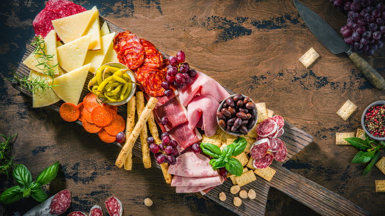 Colorful charcuterie board 