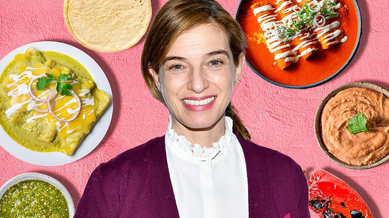 Pati Jinich with enchiladas