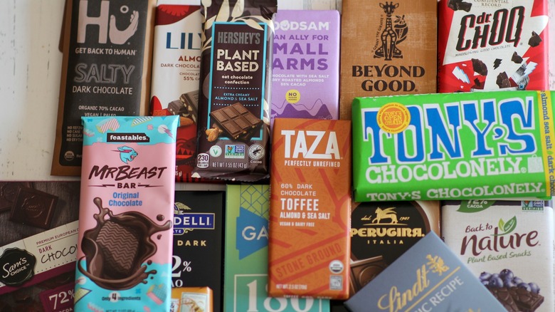 various vegan chocolate bars