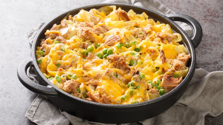 Homemade tuna noodle casserole