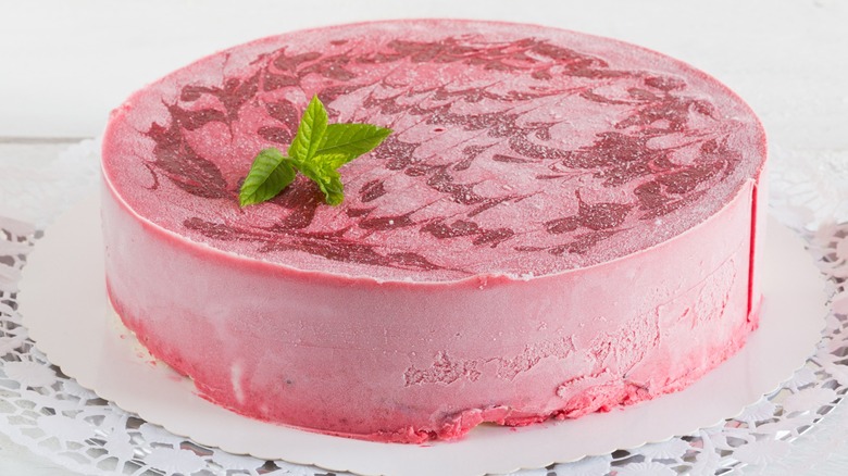 red ice cream cake