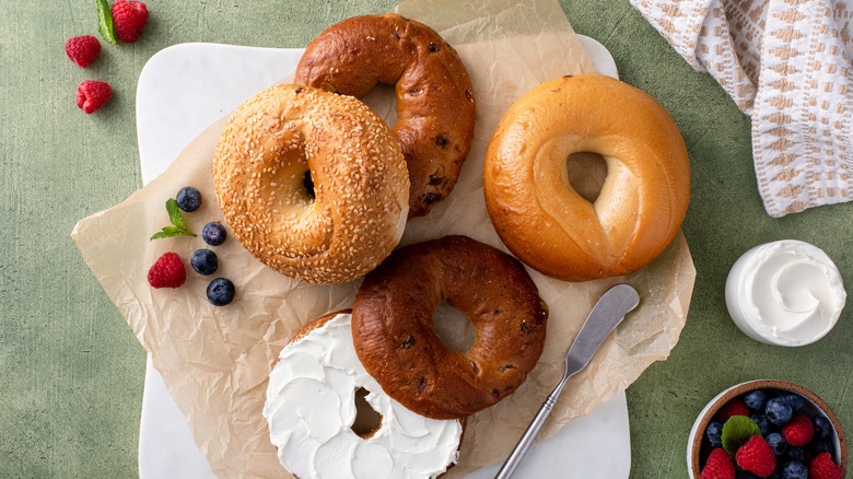 Bagels on a parchment paper