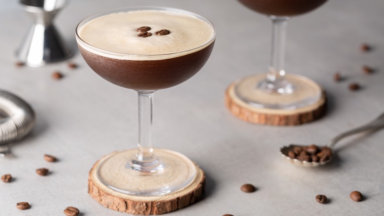 Espresso martini on a coaster