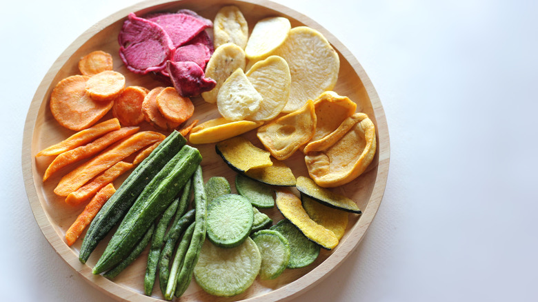 plate of veggie chips