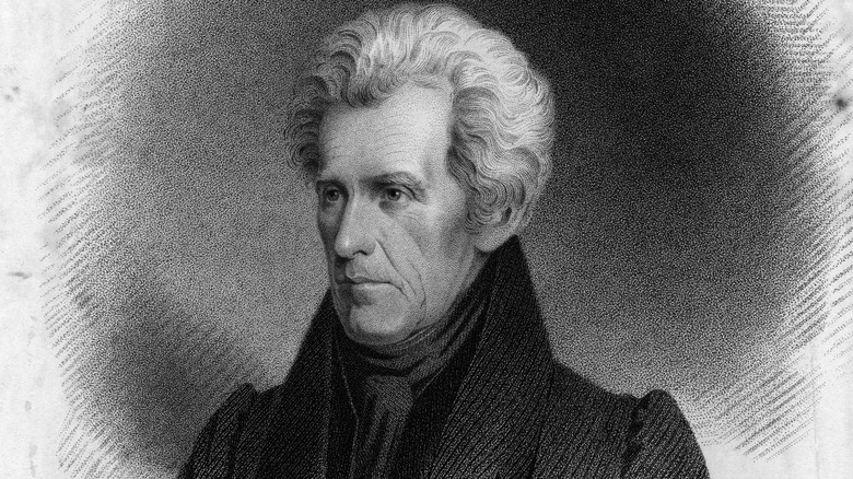 black and white portrait of Andrew Jackson