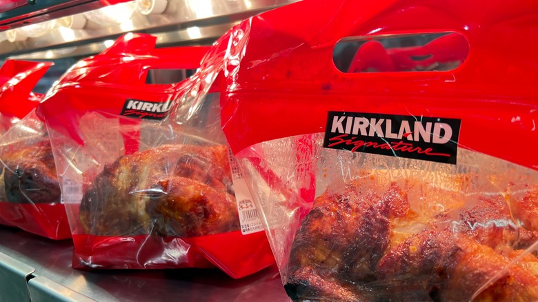 Rotisserie chicken in bags