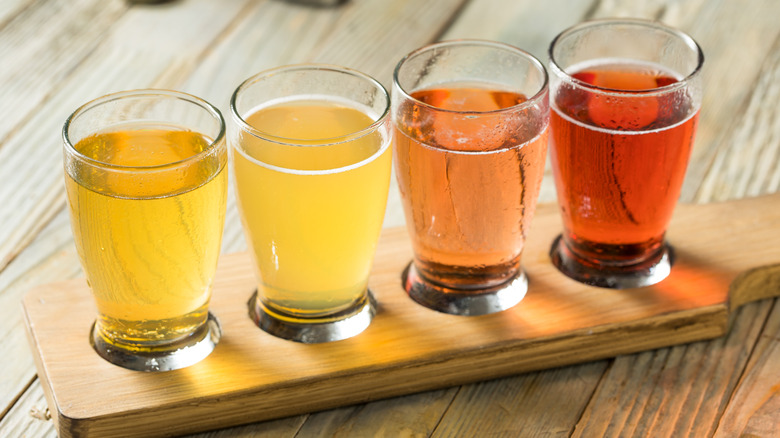 flight of hard cider